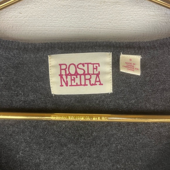 Rosie Neira Gray Knit Sweater Top, Small - Picture 3 of 6